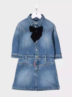 Zdjęcie produktu Dsquared2 Kids Jeansowa sukienka z kokardką 4-16 lat rozmiar