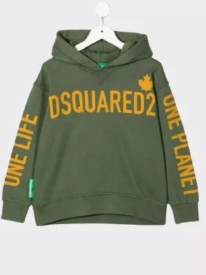 Zdjęcie produktu Dsquared2 Kids Zielona bluza z kapturem i logo 8-12 lat rozmiar