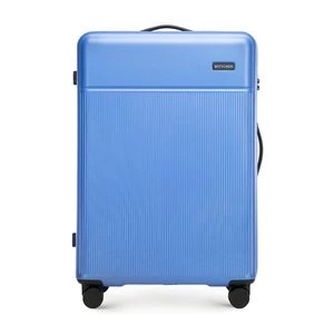 Zdjęcie produktu Duża walizka z ABS-u z pionowymi paskami niebieska Wittchen