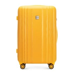 Zdjęcie produktu Duża walizka z polikarbonu tłoczona plaster miodu żółta Wittchen