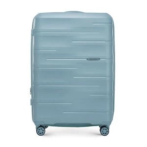 Zdjęcie produktu Duża walizka z polipropylenu w tłoczone paski niebieska Wittchen