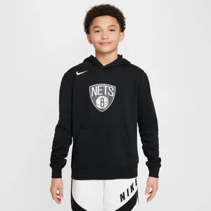 Zdjęcie produktu Dzianinowa bluza z kapturem dla dużych dzieci Nike NBA Brooklyn Nets Club - Czerń