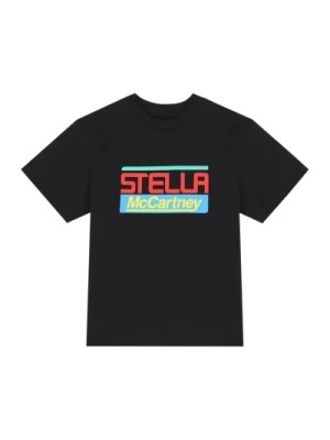 Zdjęcie produktu Dziecięcy Czarny T-shirt z Wielokolorowym Nadrukiem Logo Stella McCartney