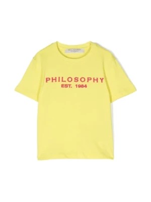 Zdjęcie produktu Dziewczęca Bawełniana Koszulka z Logo Żółta Philosophy di Lorenzo Serafini