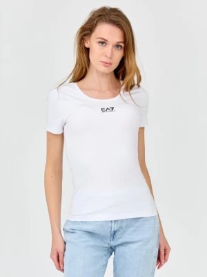 Zdjęcie produktu EA7 Damski t-shirt biały z logo na środku EA7 Emporio Armani