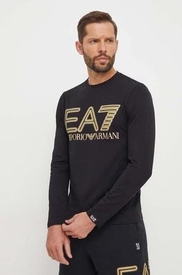 Zdjęcie produktu EA7 Emporio Armani longsleeve męski kolor czarny z nadrukiem