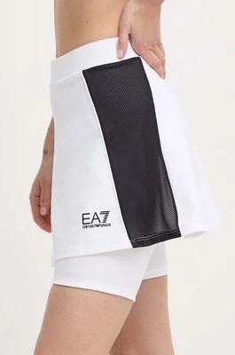 Zdjęcie produktu EA7 Emporio Armani spódnica sportowa kolor biały mini rozkloszowana