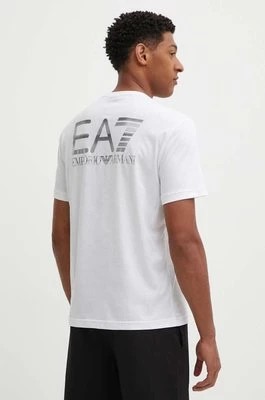 Zdjęcie produktu EA7 Emporio Armani t-shirt bawełniany męski kolor biały gładki PJFFZ.6DPT06