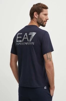 Zdjęcie produktu EA7 Emporio Armani t-shirt bawełniany męski kolor granatowy gładki PJFFZ.6DPT06