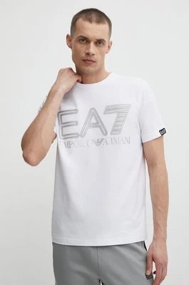 Zdjęcie produktu EA7 Emporio Armani t-shirt męski kolor biały z nadrukiem