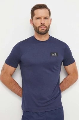 Zdjęcie produktu EA7 Emporio Armani t-shirt męski kolor granatowy gładki