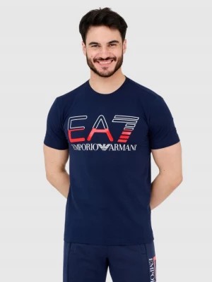 Zdjęcie produktu EA7 T-shirt męski granatowy z dużym logo EA7 Emporio Armani