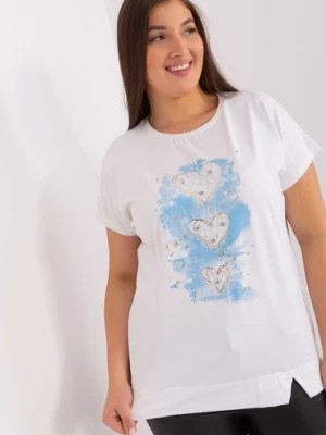 Zdjęcie produktu Ecru damska bluzka plus size z okrągłym dekoltem RELEVANCE