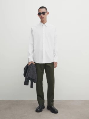 Zdjęcie produktu Elastyczna Koszula O Kroju Slim − Studio - Biały - - Massimo Dutti - Mężczyzna