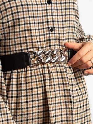 Zdjęcie produktu Elastyczny pasek damski z łańcuszkiem srebrny Shelvt