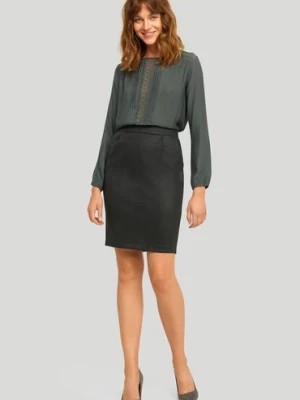 Zdjęcie produktu Elegancka bluzka damska w ciemnozielonym kolorze Greenpoint