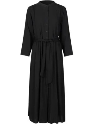 Zdjęcie produktu Elegancka Czarna Sukienka z ¾ Rękawami i Kołnierzykiem Lollys Laundry