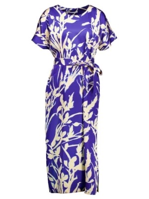 Zdjęcie produktu Elegancka Fioletowa Sukienka w Kwiaty Midi Xandres
