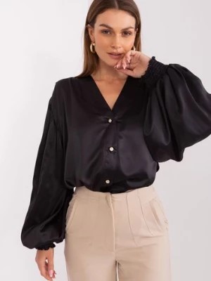 Zdjęcie produktu Elegancka koszula z bufiastymi rękawami czarny