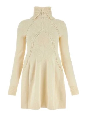 Zdjęcie produktu Elegancka mini sukienka z wełnianym dodatkiem w kolorze kości słoniowej Jil Sander