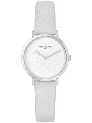 Zdjęcie produktu Elegancki Biały Skórzany Zegarek Damski Pierre Cardin