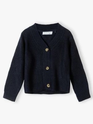 Zdjęcie produktu Elegancki granatowy sweter dziewczęcy zapinany na guziki 5.10.15.