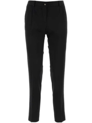 Zdjęcie produktu Eleganckie Czarne Spodnie z Elastyczną Wełną Dolce & Gabbana