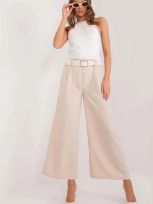 Zdjęcie produktu Eleganckie spodnie z kieszeniami jasny beżowy