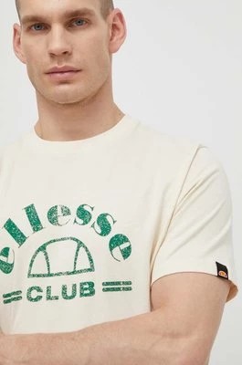 Zdjęcie produktu Ellesse t-shirt bawełniany Club T-Shirt męski kolor beżowy z nadrukiem SHV20259