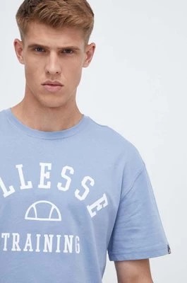 Zdjęcie produktu Ellesse t-shirt bawełniany kolor niebieski z nadrukiem