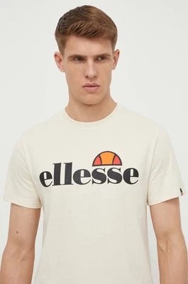 Zdjęcie produktu Ellesse t-shirt bawełniany SL Prado Tee męski kolor beżowy z nadrukiem SHV07405