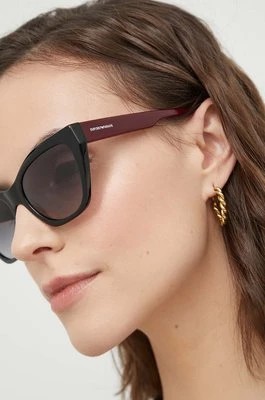 Zdjęcie produktu Emporio Armani okulary przeciwsłoneczne damskie kolor czarny
