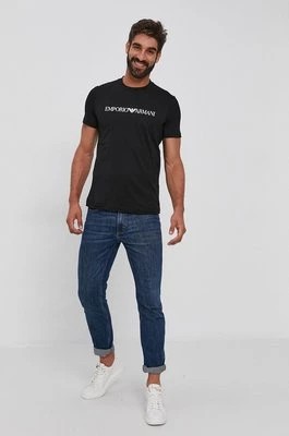 Zdjęcie produktu Emporio Armani t-shirt bawełniany kolor czarny z nadrukiem 8N1TN5 1JPZZ