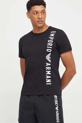 Zdjęcie produktu Emporio Armani Underwear t-shirt bawełniany męski kolor czarny z nadrukiem 211818 4R479