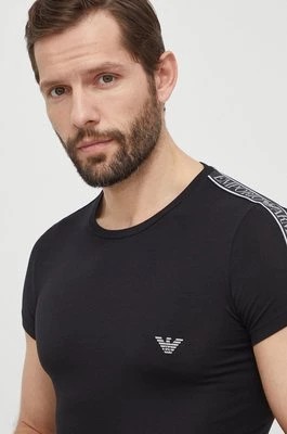 Zdjęcie produktu Emporio Armani Underwear t-shirt lounge kolor czarny z aplikacją 111035 4R523