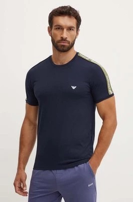 Zdjęcie produktu Emporio Armani Underwear t-shirt lounge kolor granatowy z nadrukiem 111890 4F717