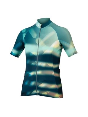 Zdjęcie produktu ENDURA Koszulka kolarska "Virtual Texture" w kolorze turkusowo-granatowym rozmiar: XS