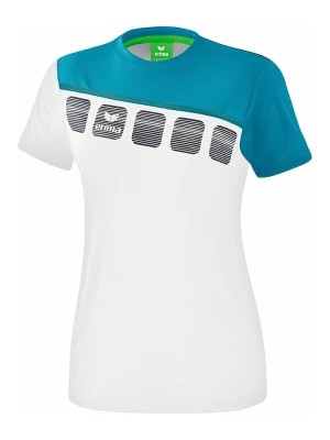 Zdjęcie produktu erima Koszulka sportowa "5-C" w kolorze biało-turkusowym rozmiar: 42