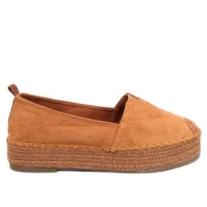 Zdjęcie produktu Espadryle na grubej podeszwie Poulain Camel brązowe Inna marka