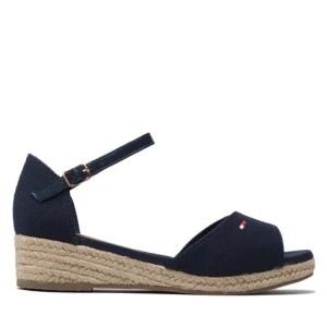 Zdjęcie produktu Espadryle Tommy Hilfiger Rope Wedge Sandal T3A7-32185-0048 M Granatowy