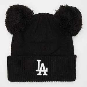 Zdjęcie produktu Female Knit Med Double Pom MLB Los Angeles Dodgers blk/whi, marki New EraAccessoires, w kolorze Czarny, rozmiar