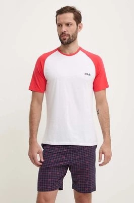 Zdjęcie produktu Fila piżama bawełniana kolor biały wzorzysta FPS1182