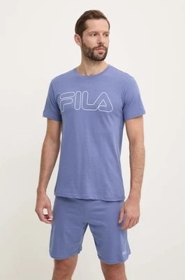 Zdjęcie produktu Fila piżama bawełniana kolor niebieski z nadrukiem FPS1191
