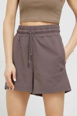 Zdjęcie produktu Fila szorty damskie kolor fioletowy gładkie high waist