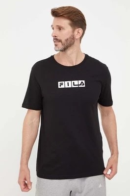 Zdjęcie produktu Fila t-shirt bawełniany kolor czarny z nadrukiem