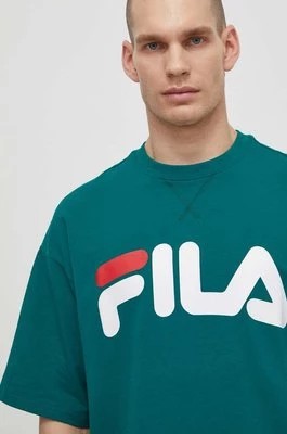 Zdjęcie produktu Fila t-shirt Lowell męski kolor zielony z nadrukiem FAM0655