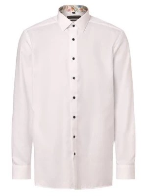 Zdjęcie produktu Finshley & Harding Koszula męska - Łatwe prasowanie - Bardzo długie rękawy Mężczyźni Modern Fit Bawełna biały wypukły wzór tkaniny,