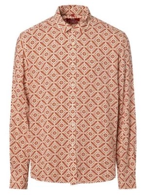 Zdjęcie produktu Finshley & Harding London Koszula męska Mężczyźni Comfort Fit wiskoza pomarańczowy|biały wzorzysty,