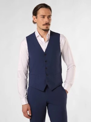 Zdjęcie produktu Finshley & Harding London Męska kamizelka modułowa - Wesdon Mężczyźni Slim Fit Sztuczne włókno niebieski jednolity,