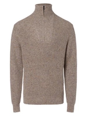 Zdjęcie produktu Finshley & Harding London Sweter męski Mężczyźni Bawełna beżowy marmurkowy,